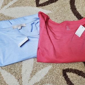 Loft Everyday Crew Neck Tee XL Pink Purple